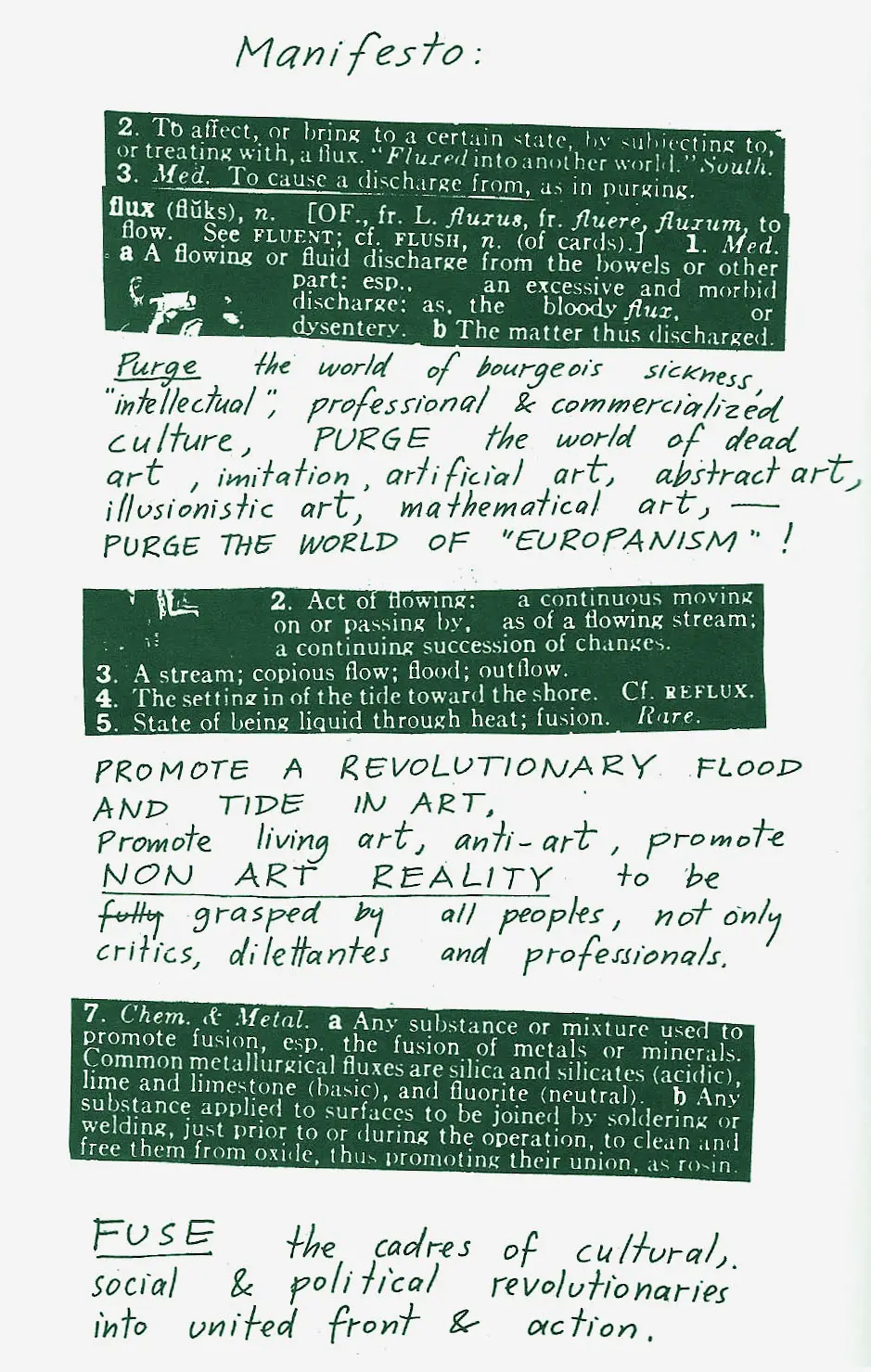 George Maciunas, <i>Manifesto</i>, 1963